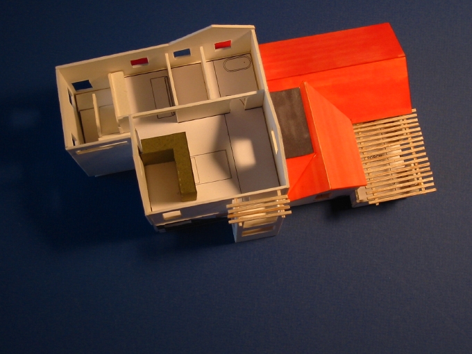 A view of the sixteenth inch scale model from above.