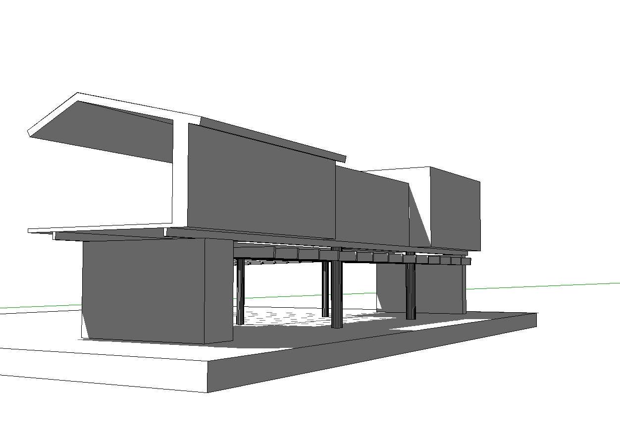 A computer sketch to explain to the client the idea of a second floor that would