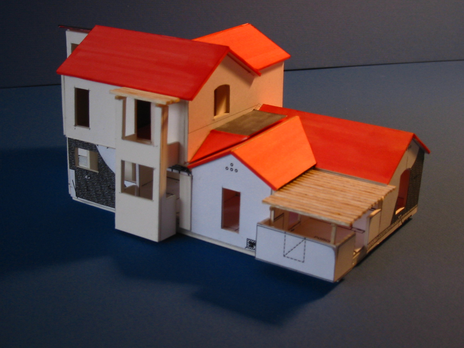 The small (1/16 inch scale) model of the addition.