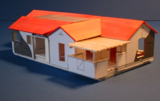 The small (1/16 inch scale) model of the original house.