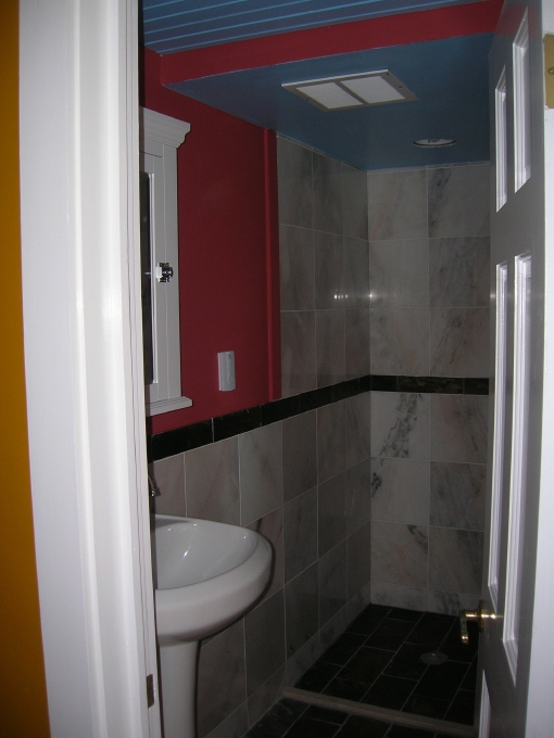 View into new shower.