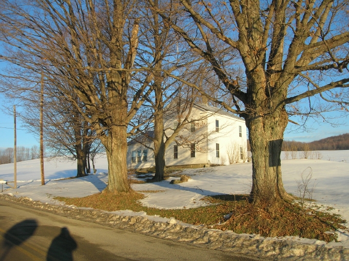View from road intersection from the east of the house.