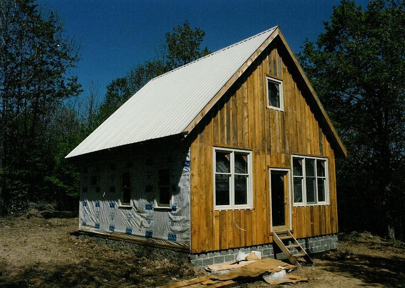 This is the south-facing facade, complete with the board and batten siding. The 