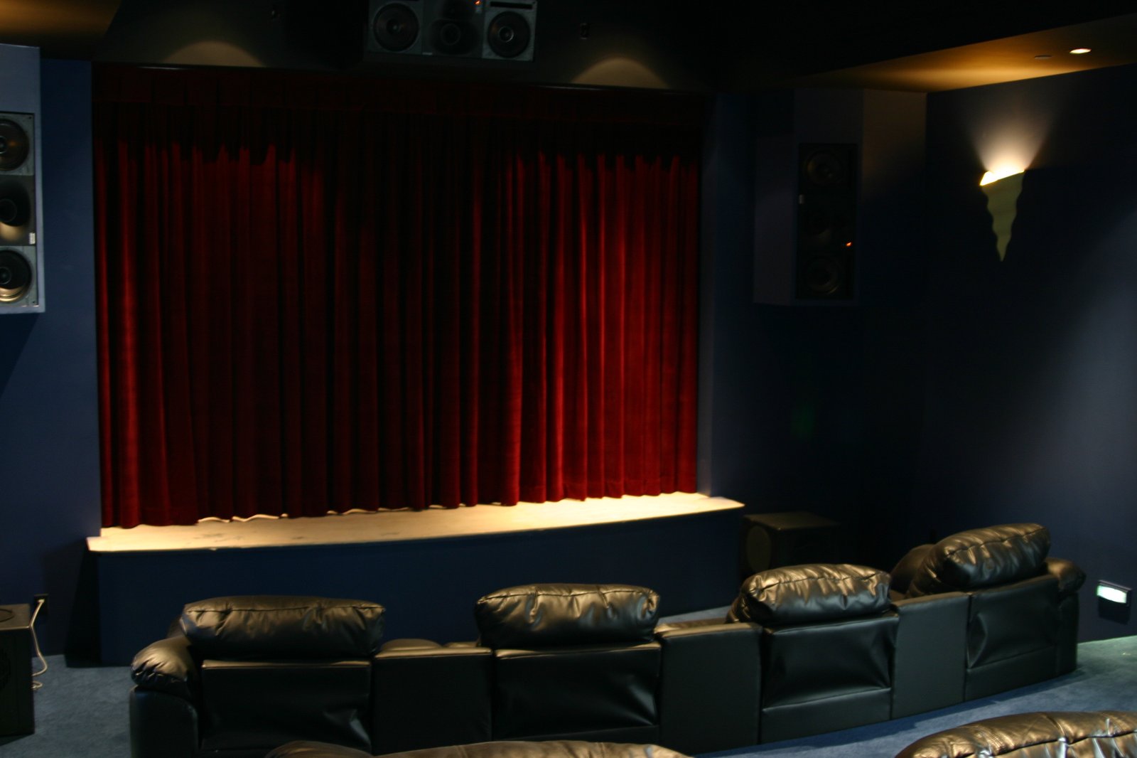 The Home Theater, before the stage was properly painted black.