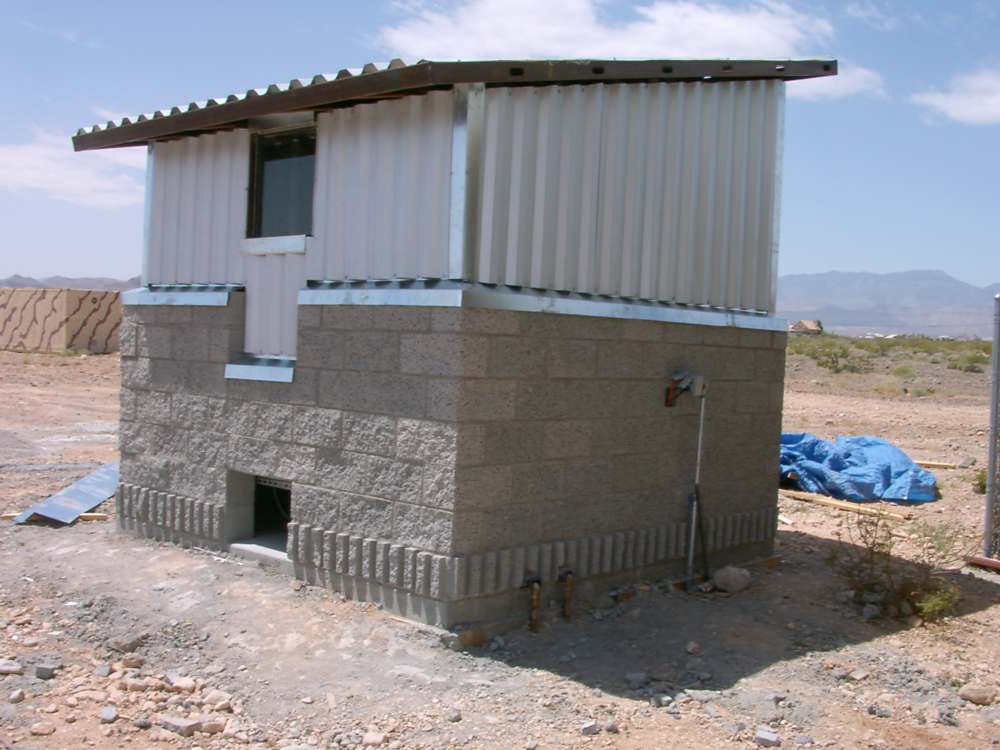 The north east corner, which is seen as a visitor (or the owner) drives up.