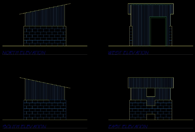 A computer drawing of the four facades.