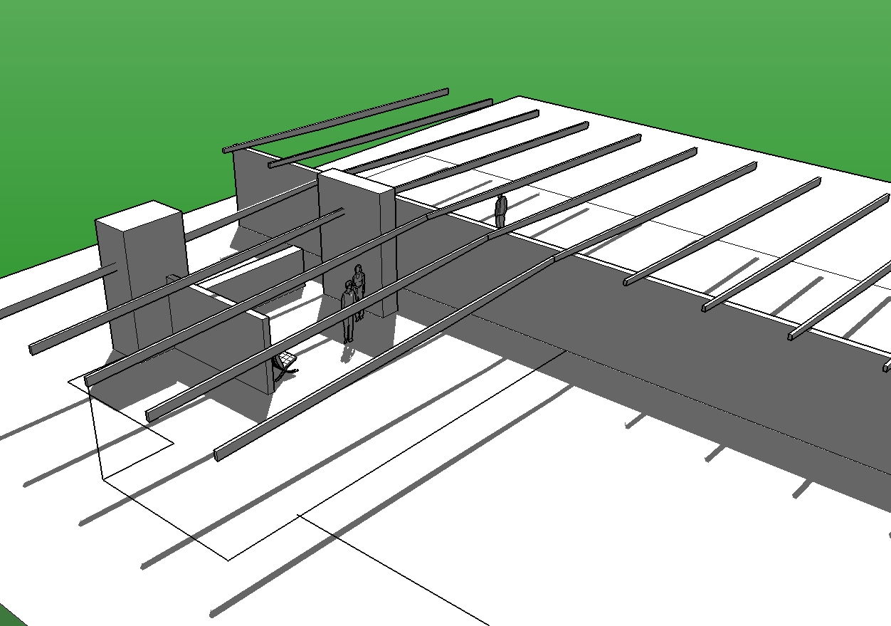 An early computer sketch to show how the existing structure could be expose to s