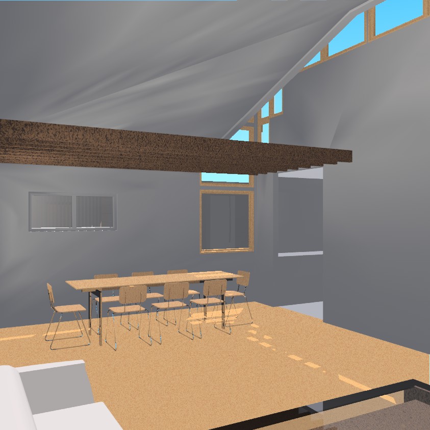 How opening the existing ceiling and allowing a spine of space to cut through th