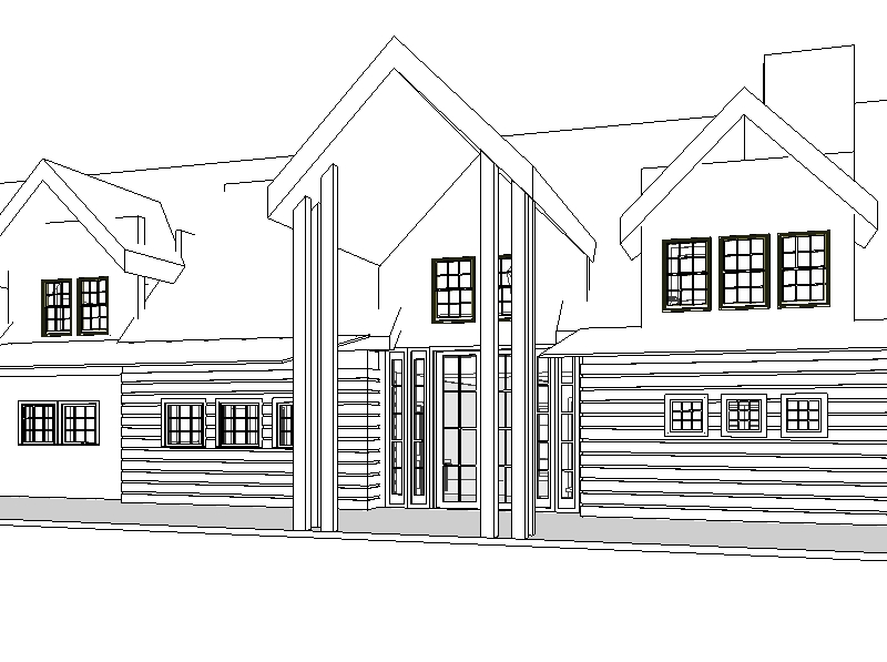 The entry to the house. This was an extremely rough computer model of the house,