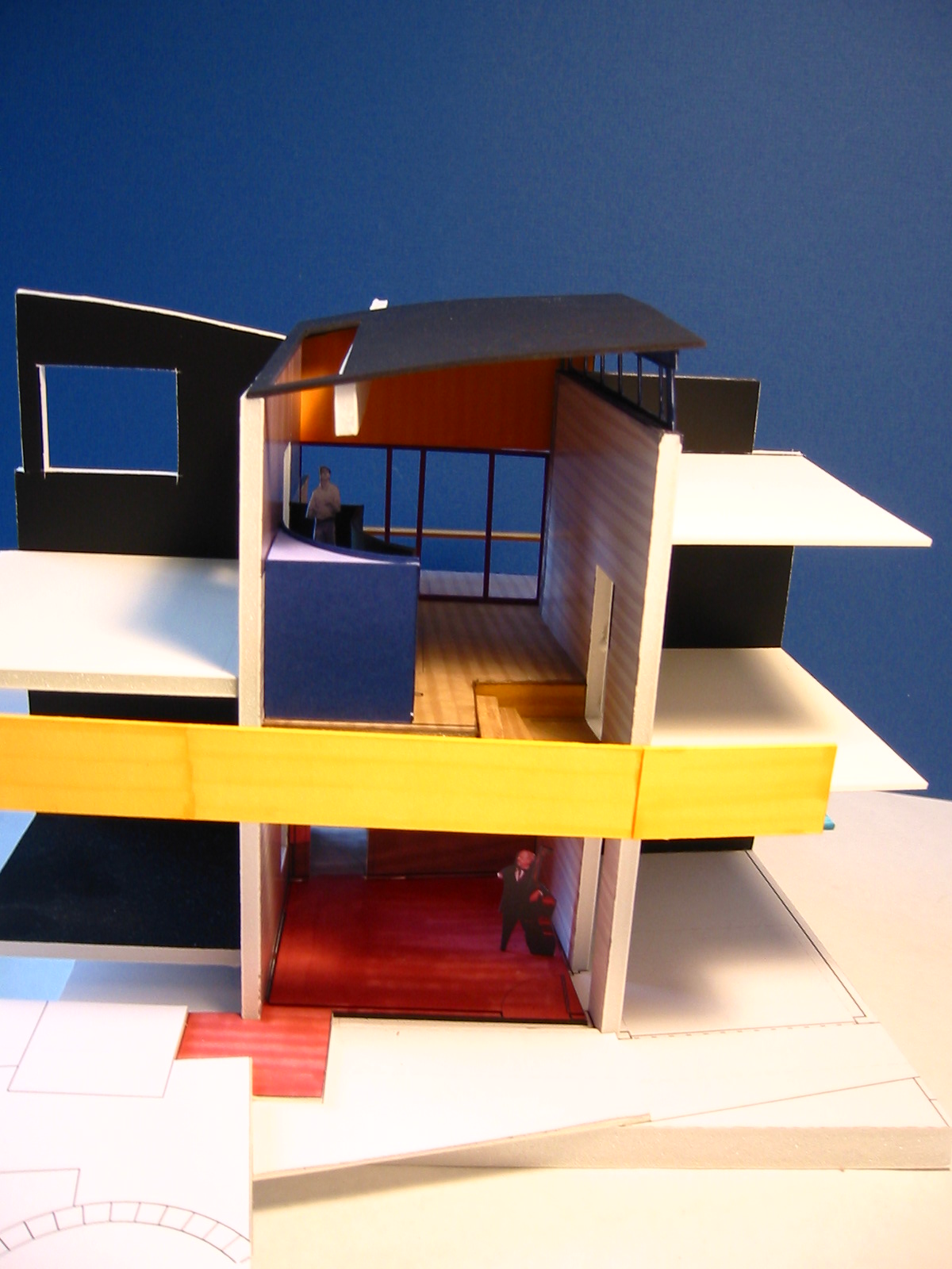 The eighth inch scale model, with the catwalk going past.