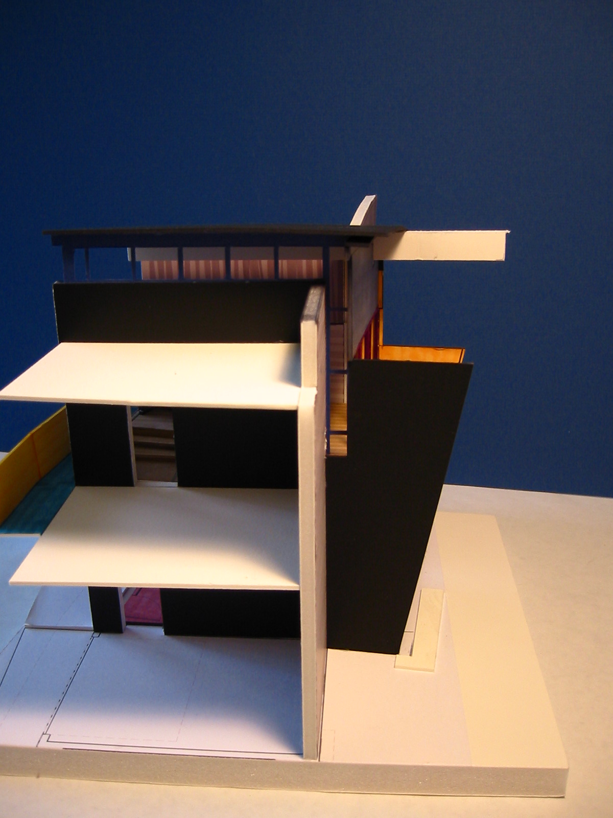 The eighth inch scale model from the south, showing how it would jut out of the 