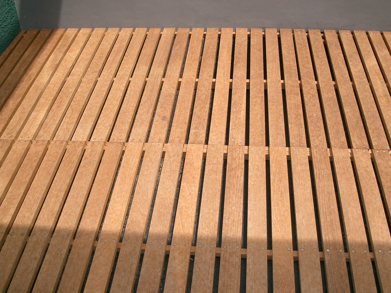 The teak deck on the terrace of the Sitting Room.