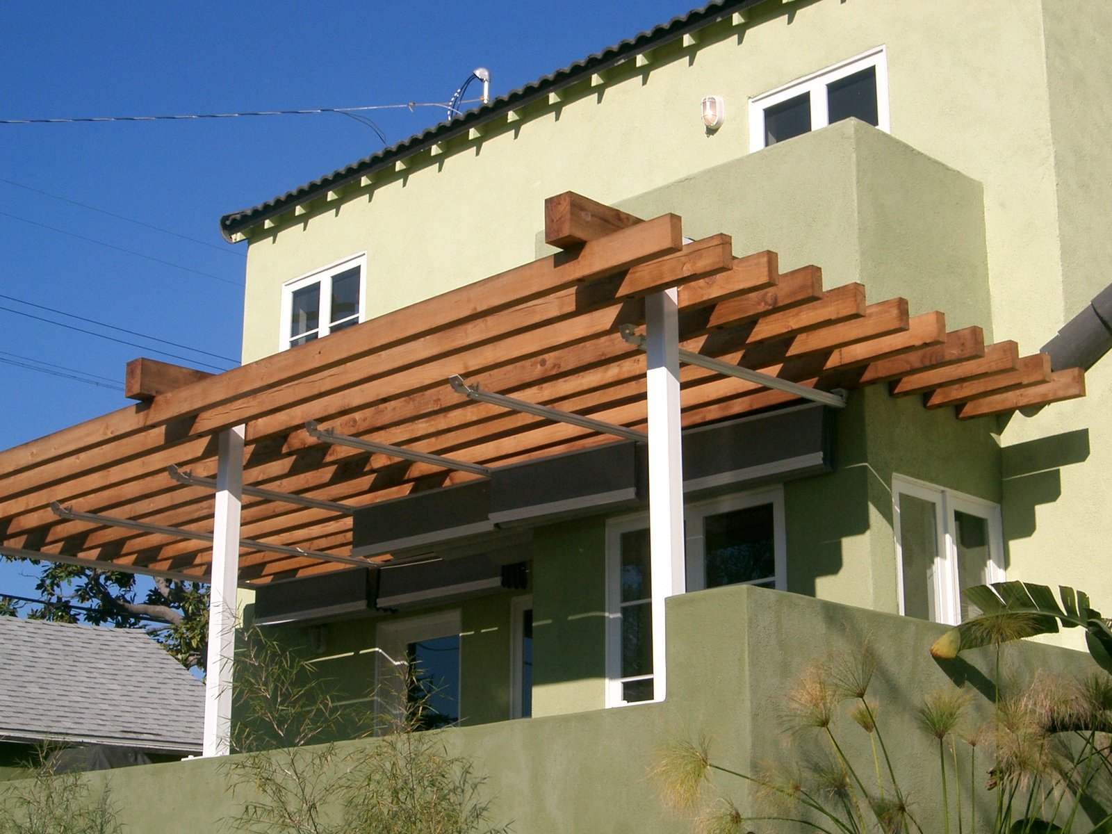 The trellis over the terrace off of the Kitchen. When the sun is directly overhe