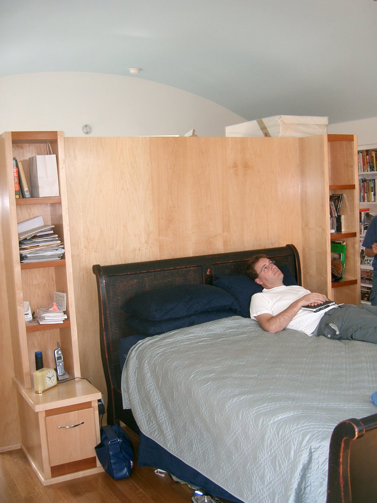 An architect contelplating the vault of the Master Bedroom.