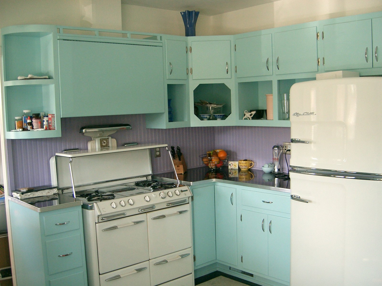 The Kitchen was designed to have the cheery comfort of a 1940s kitchen.