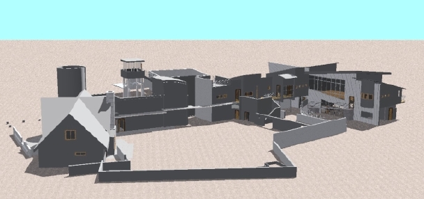 A computer-generated view from the north west. It should be clear how the new wi