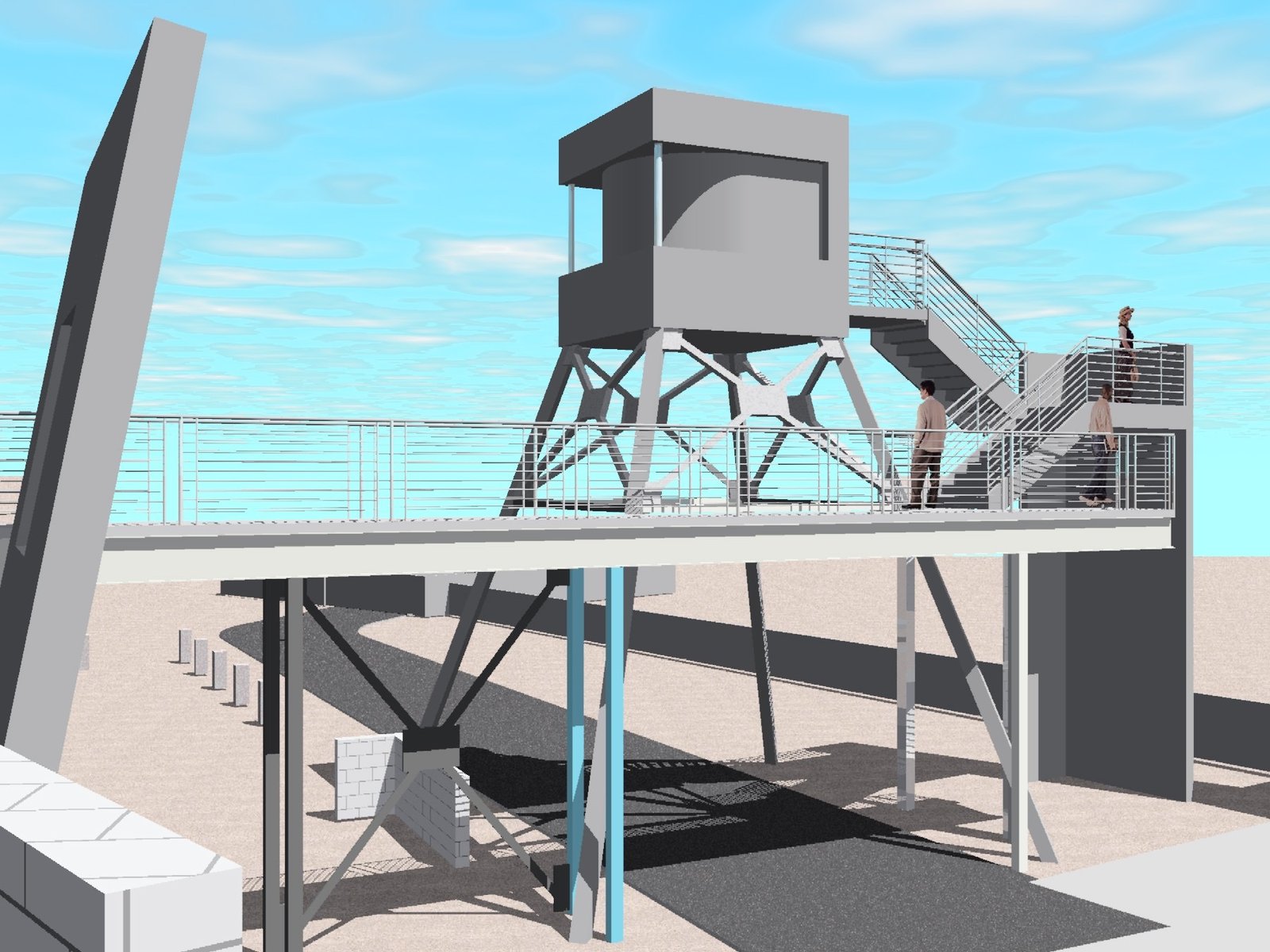 The view of the tower from the balcony of the garage by the Master Bedroom. This