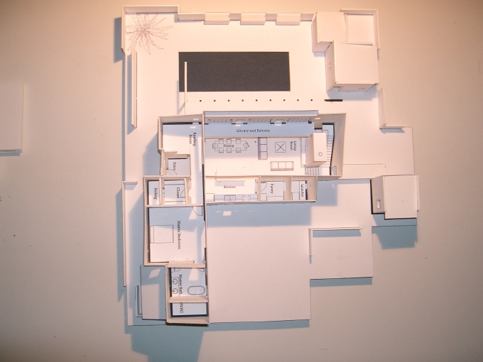 Looking down into the sixteenth inch scale model, showing how the wings were alt