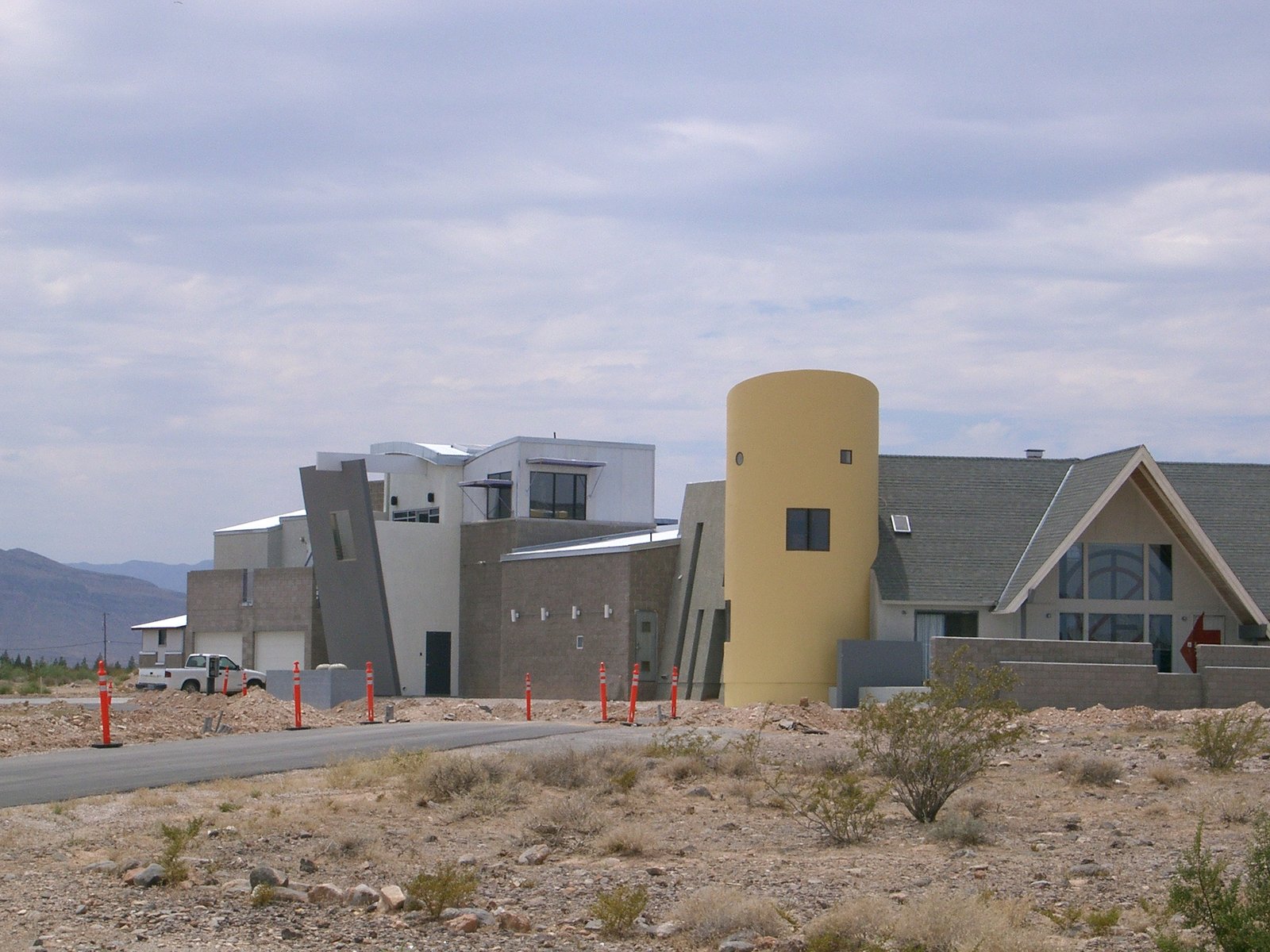 The Slammer, from near the driveway entry. The new entry terrace blocks a lot of