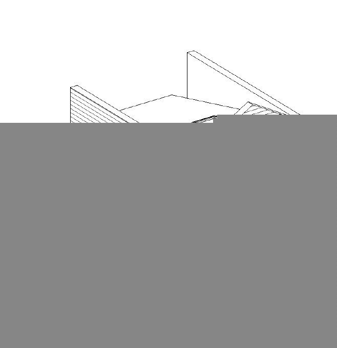 Looking from above you can see how the parapet hides a simple shed roof.