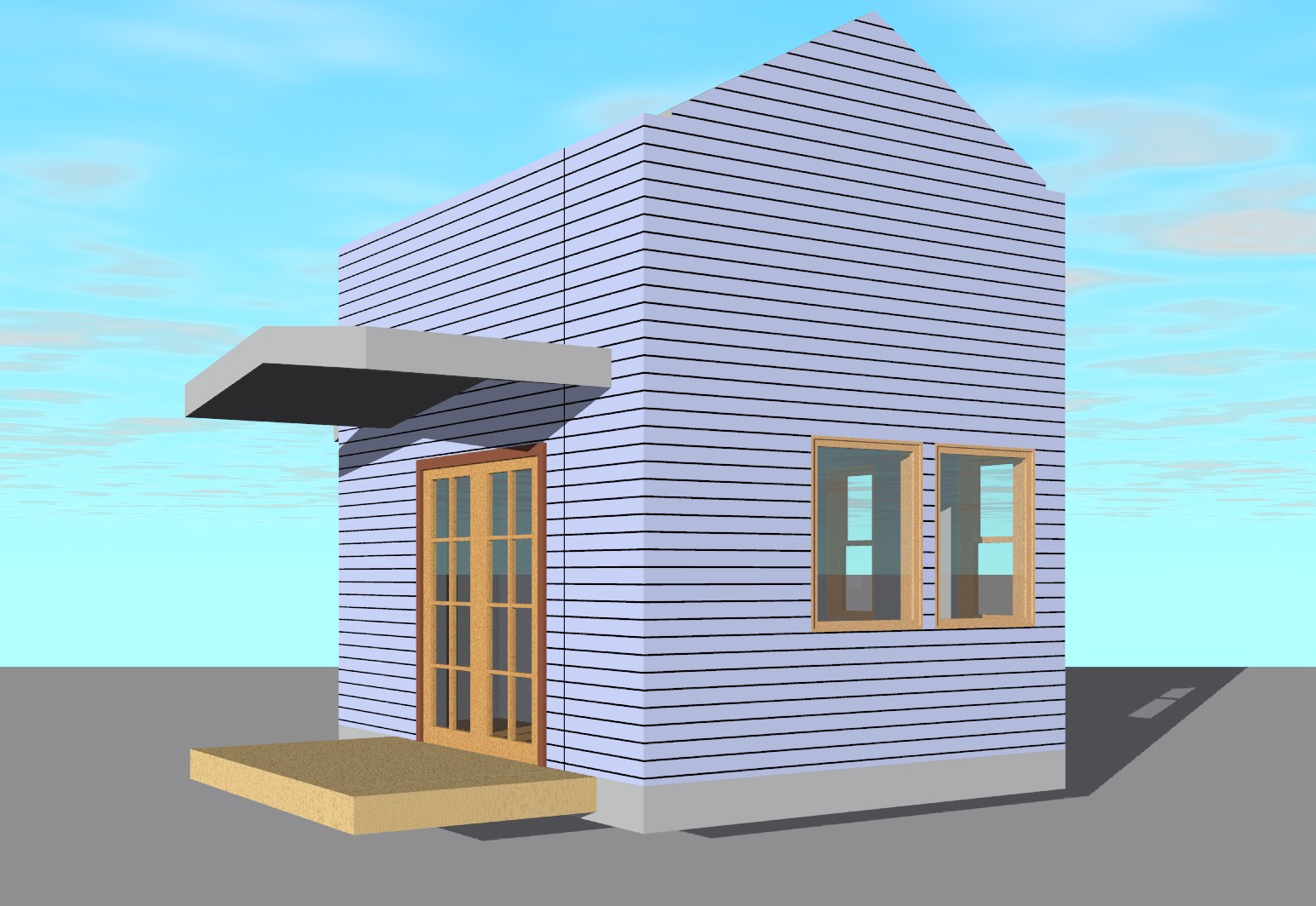 From eye-level the structure would present a very traditional form.