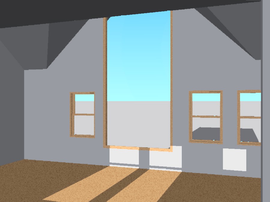 The view from inside the second floor. This huge window would look out to the mo