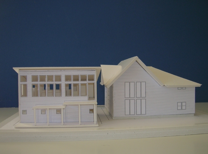 The sixteenth scale model, western facades.