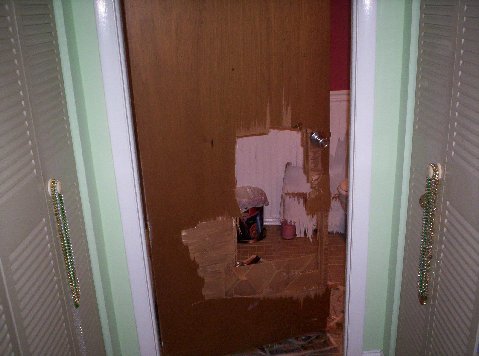 Close up of door access.