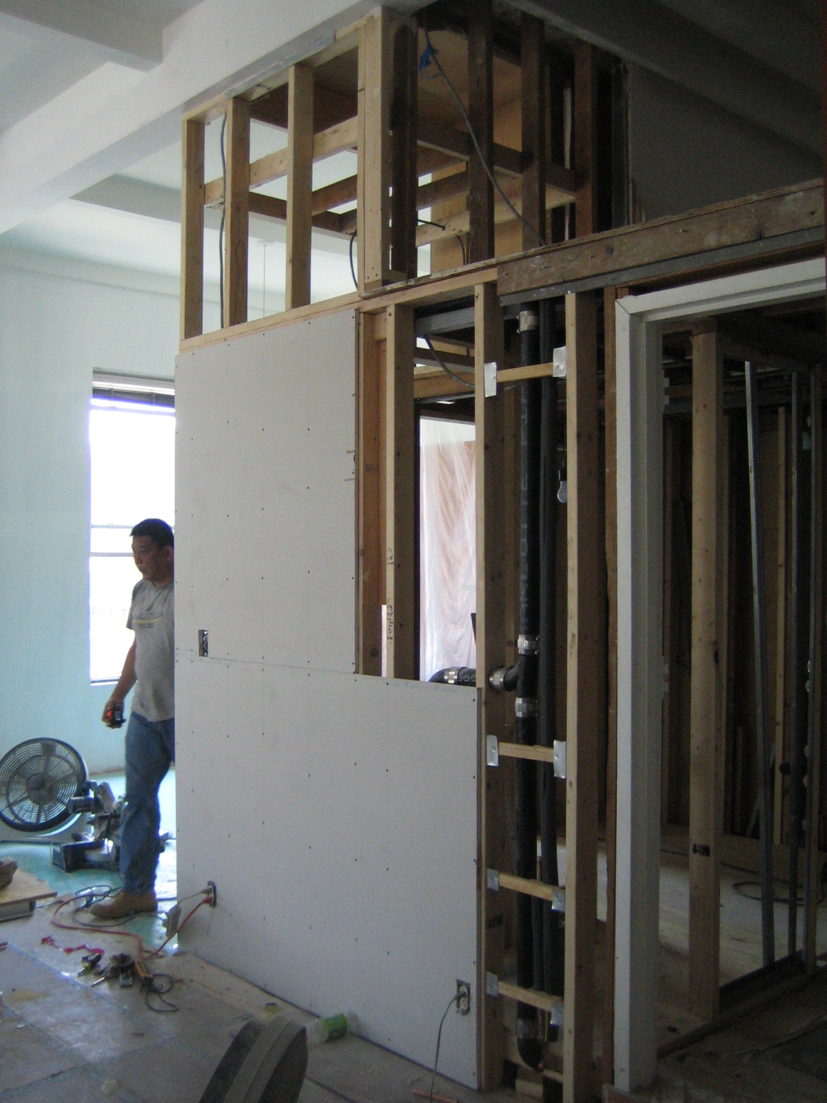The new Master Bathroom under construction.