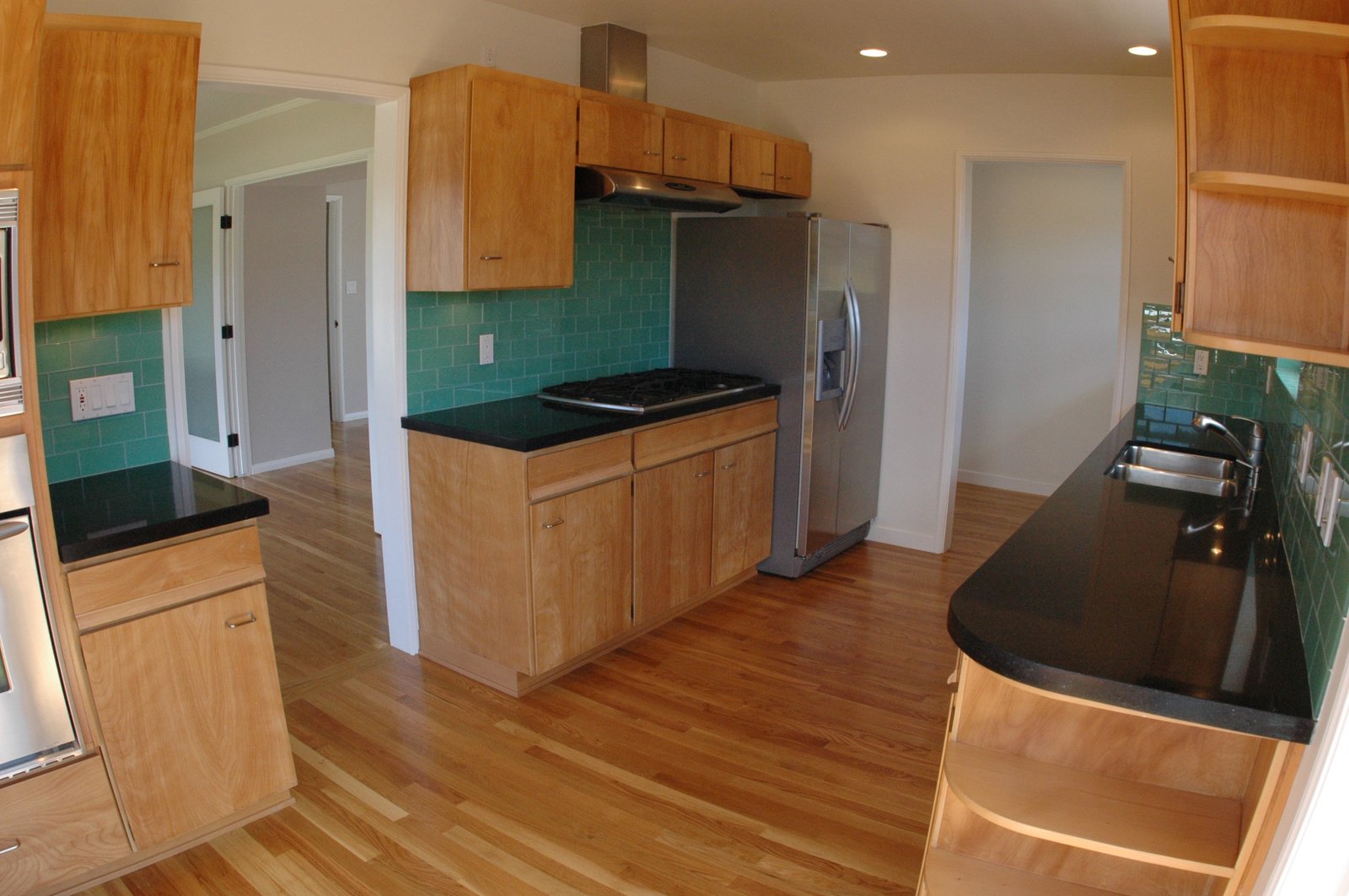 The kitchen. The cabinets are the existing cabinets with new doors and hardware.