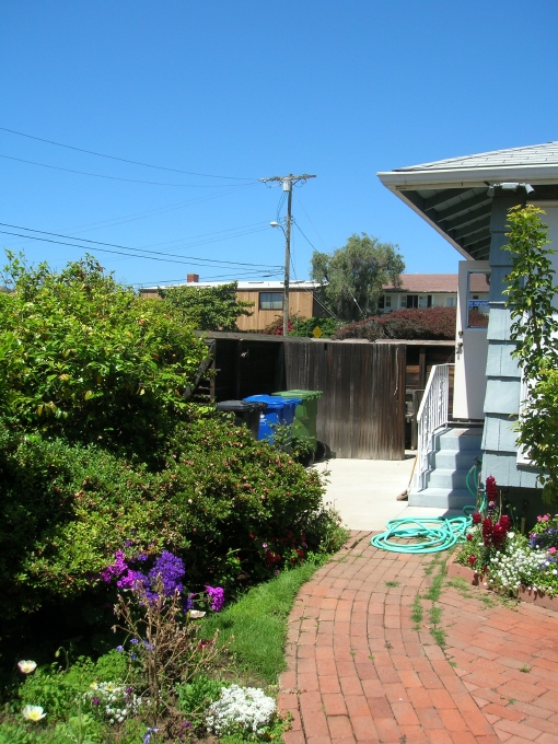 Walking from the garage to the side door and into the kitchen. We eliminated the